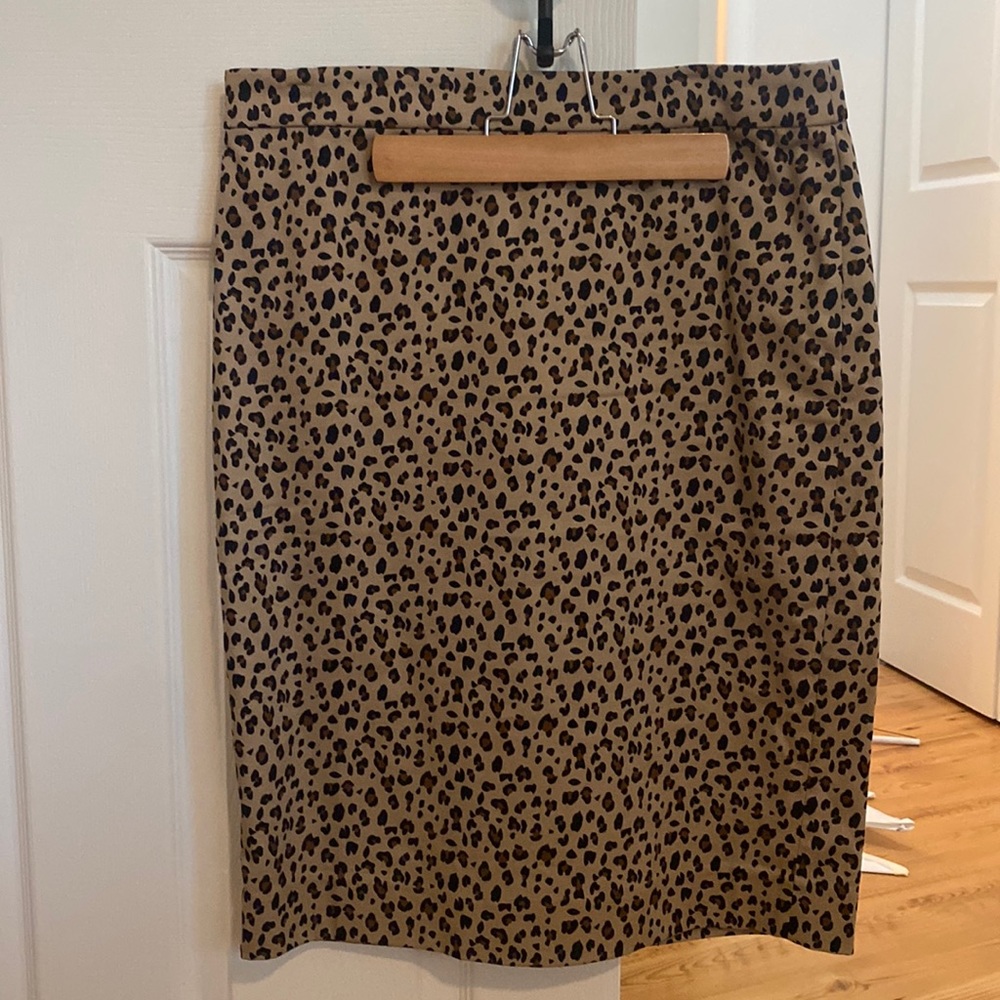 J. Crew No 2 Pencil Skirt sz 6 NWOT Leopard Print